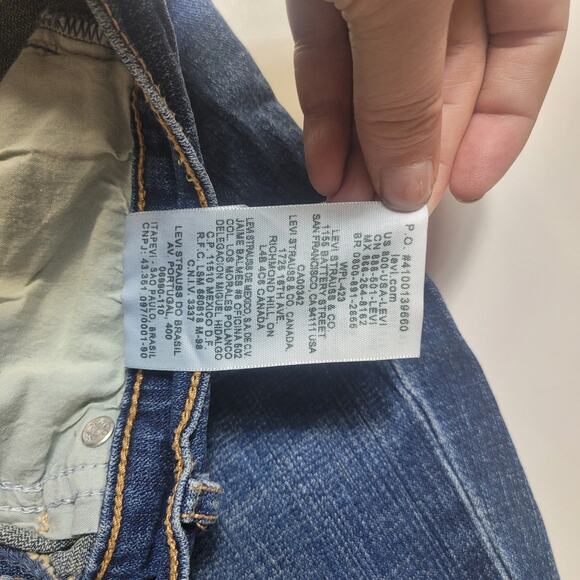 Levi's Capri Jeans Size 6 Blue Dark Wash Denim Retro Straight Leg Western Chore - Picture 7 of 10